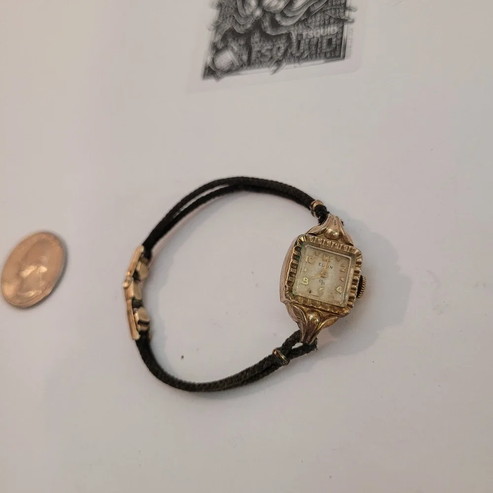 Elgin Cocktail Ladies Watch‎ - Mechanical - Women Vintage 10K RGP Gold - WORKS!
